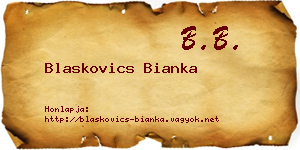 Blaskovics Bianka névjegykártya